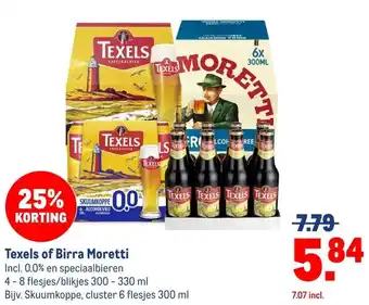 Makro Texels of Birra Moretti aanbieding
