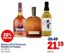 Makro Dalmore 12Y of Portwood, Woodford of Tenjaku aanbieding