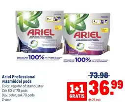 Makro Ariel Professional wasmiddel pods aanbieding