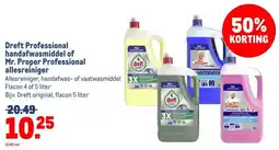 Makro Dreft Professional handafwasmiddel of Mr. Proper Professional allesreiniger aanbieding
