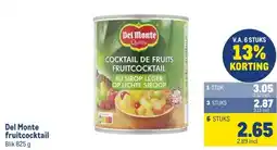 Makro Del Monte fruitcocktail aanbieding