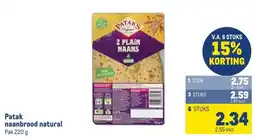 Makro Patak naanbrood natural aanbieding