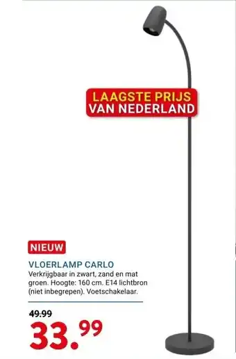 Kluswijs VLOERLAMP CARLO aanbieding