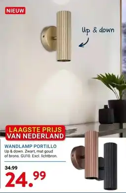 Kluswijs WANDLAMP PORTILLO aanbieding