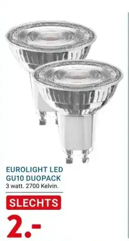 Kluswijs EUROLIGHT LED GU10 DUOPACK aanbieding