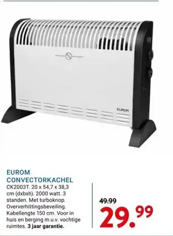Kluswijs EUROM CONVECTORKACHEL aanbieding