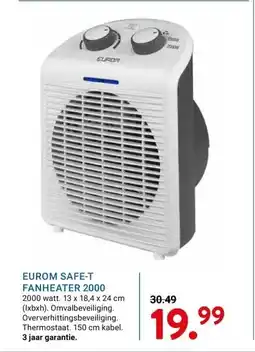 Kluswijs EUROM SAFE-T FANHEATER 2000 aanbieding