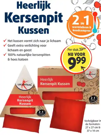 Lucovitaal Heerlijk Kersenpit Kussen aanbieding