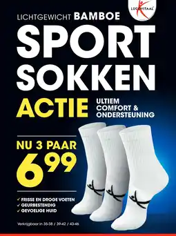 Lucovitaal LICHTGEWICHT BAMBOE SPORT SOKKEN aanbieding