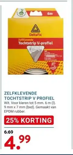 Kluswijs ZELFKLEVENDE TOCHTSTRIP V PROFIEL aanbieding