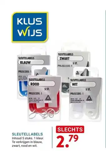 Kluswijs SLEUTELLABELS aanbieding