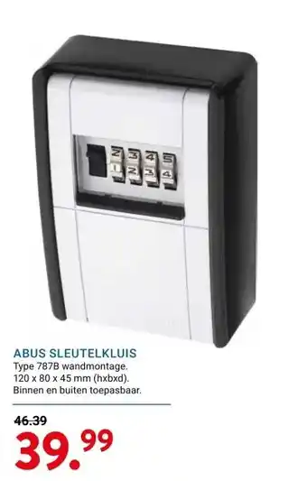 Kluswijs ABUS SLEUTELKLUIS aanbieding