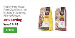 Intratuin Hobby First Hope Farms konijnen en knaagdiervoeding aanbieding