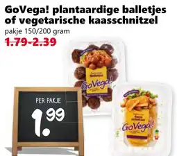 CoopCompact GoVega! plantaardige balletjes of vegetarische kaasschnitzel aanbieding