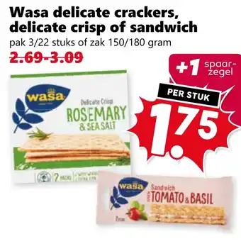 CoopCompact Wasa delicate crackers, delicate crisp of sandwich aanbieding