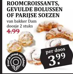 CoopCompact ROOMCROISSANTS, GEVULDE BOLUSSEN OF PARIJSE SOEZEN aanbieding