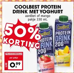 Coop COOLBEST PROTEIN DRINK MET YOGHURT aanbieding