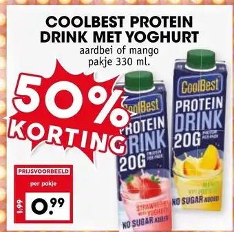 Coop COOLBEST PROTEIN DRINK MET YOGHURT aanbieding