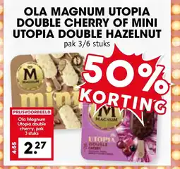 Coop OLA MAGNUM UTOPIA DOUBLE CHERRY OF MINI UTOPIA DOUBLE HAZELNUT aanbieding