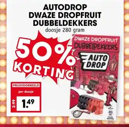 Coop AUTODROP DWAZE DROPFRUIT DUBBELDEKKERS aanbieding