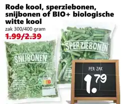 Coop Rode kool, sperziebonen, snijbonen of BIO+ biologische witte kool aanbieding