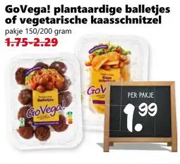 Coop GoVega! plantaardige balletjes of vegetarische kaasschnitzel aanbieding
