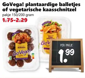 Coop GoVega! plantaardige balletjes of vegetarische kaasschnitzel aanbieding