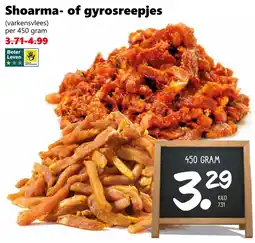 Coop Shoarma- of gyrosreepjes aanbieding