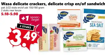 Coop Wasa delicate crackers, delicate crisp en/of sandwich aanbieding