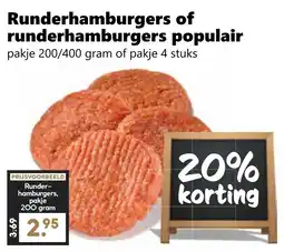 Coop Runderhamburgers of runderhamburgers populair aanbieding