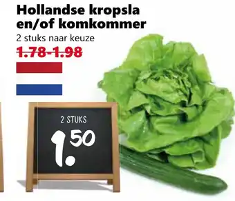 Coop Hollandse kropsla en/of komkommer aanbieding