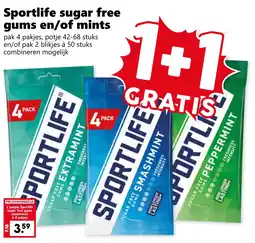 Coop Sportlife sugar free gums en/of mints aanbieding