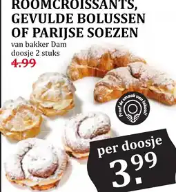 Coop ROOMCROISSANTS, GEVULDE BOLUSSEN OF PARIJSE SOEZEN aanbieding