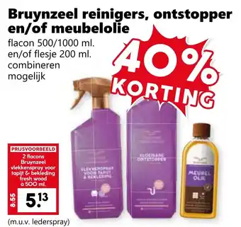Coop Bruynzeel reinigers, ontstopper en/of meubelolie aanbieding