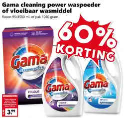 Coop Gama cleaning power waspoeder of vloeibaar wasmiddel aanbieding