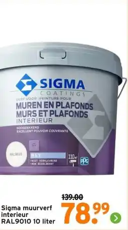 GAMMA Sigma muurverf interieur RAL9010 aanbieding
