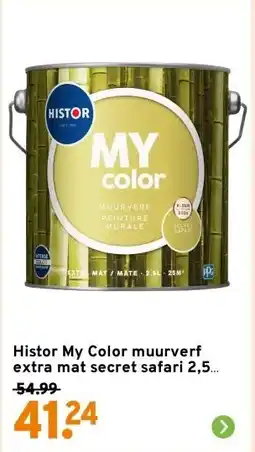 GAMMA Histor My Color muurverf extra mat secret safari 2,5 liter aanbieding