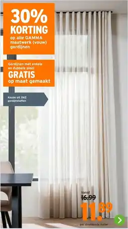GAMMA alle GAMMA maatwerk (vouw) gordijnen aanbieding