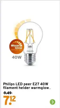 GAMMA Philips LED peer E27 40W aanbieding