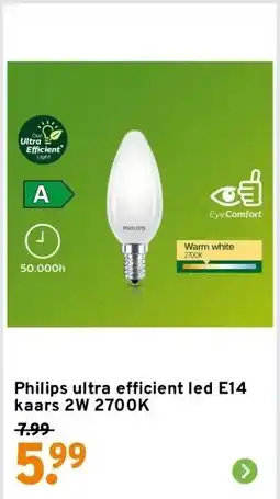 GAMMA Philips ultra efficient led E14 aanbieding