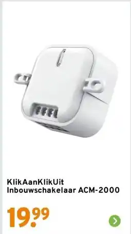 GAMMA KlikAanKlikUit Inbouwschakelaar ACM-2000 aanbieding