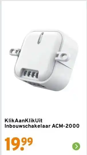 GAMMA KlikAanKlikUit Inbouwschakelaar ACM-2000 aanbieding
