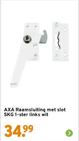 GAMMA AXA Raamsluiting met slot SKG 1 ster links wit aanbieding