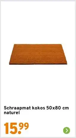 GAMMA Schraapmat kokos 50x80 cm naturel aanbieding