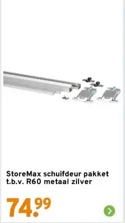 GAMMA StoreMax schuifdeur pakket t.b.v. R60 metaal zilver aanbieding