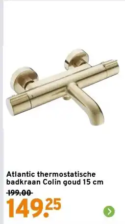 GAMMA Atlantic thermostatische badkraan Colin goud 15 cm aanbieding
