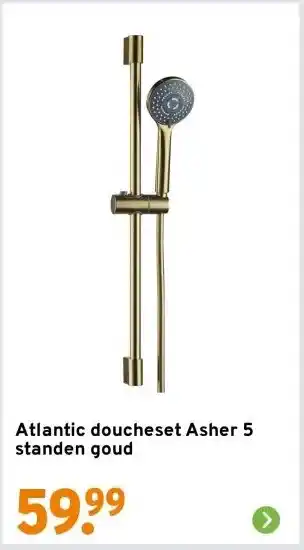 GAMMA Atlantic doucheset Asher 5 standen goud aanbieding