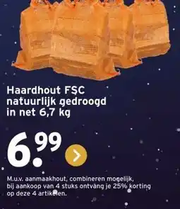 GAMMA Haardhout FSC natuurlijk gedroogd in net aanbieding
