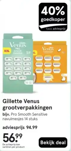 Etos Gillette Venus grootverpakkingen aanbieding