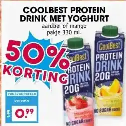 Boon`s Markt COOLBEST PROTEIN DRINK MET YOGHURT aanbieding